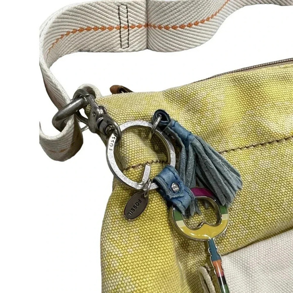 Fossil Yellow Canvas Messenger Bag - Picture 4 of 12